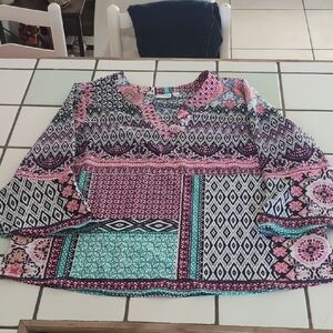 Kim Rogers Multicolor Geometric Blouse